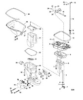 Корпус карданного вала 2-х тактного ПЛМ MERCURY 40 M Серийный номер от 0T980000 до 0T999999