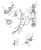 Стартер, соленоид стартера, выпрямитель тока 2-Х ТАКТНОГО ПЛМ MERCURY 50EO Серийный номер от 6428681 до 0B122929