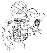 Компоненты блока цилиндров 4-Х ТАКТНОГО ПЛМ MERCURY 80 Серийный номер от 0P459572 и выше