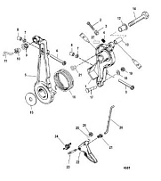 Дроссель и рычаг 2-Х ТАКТНОГО ПЛМ MERCURY 90 Серийный номер от 0P017000 до 0P325499