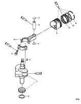 Коленвал, поршни и шатуны 4-Х ТАКТНОГО ПЛМ MERCURY 6 Серийный номер от 0R000001 до 0R067089