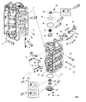 Блок цилиндров 2-Х ТАКТНОГО ПЛМ MERCURY 150 PRO XS L OPTIMAX Серийный номер от 1B690542 и выше
