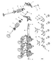 Впускные, выпускные клапаны 4-Х ТАКТНОГО ПЛМ MERCURY 50 Серийный номер от 0P153500 до 0P400999