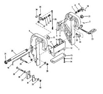 Зажимной кронштейн (S/N: 0D181999 и ниже) 2-Х ТАКТНОГО ПЛМ MERCURY 50EO Серийный номер от 0D000750 до 0G290584