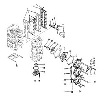 Впускной коллектор и резонатор 2-Х ТАКТНОГО ПЛМ MERCURY 90 Серийный номер от 9589039 до 9793576