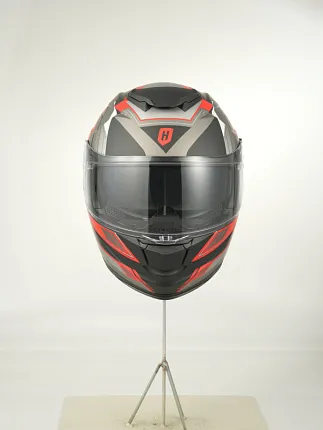 Шлем модуляр HETOSHI FF935 Shogun цв.Черно-серо-красный  Матовый  р.L